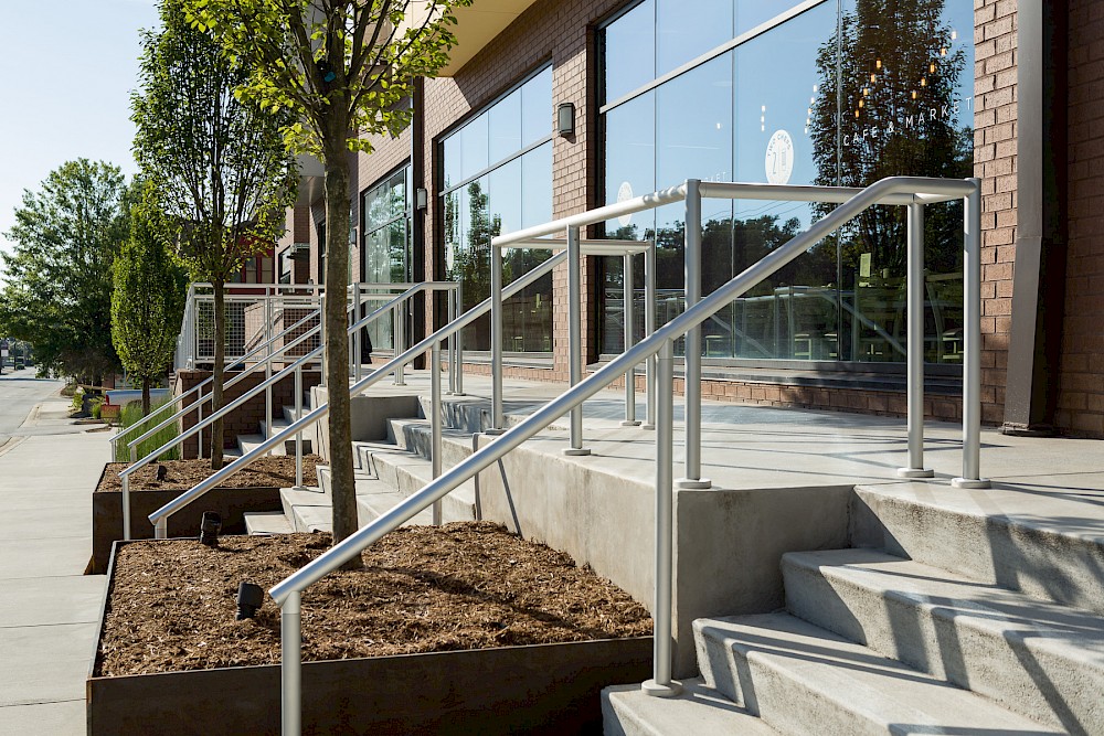 Aluminum Post Mounted Handrail by Hollaender