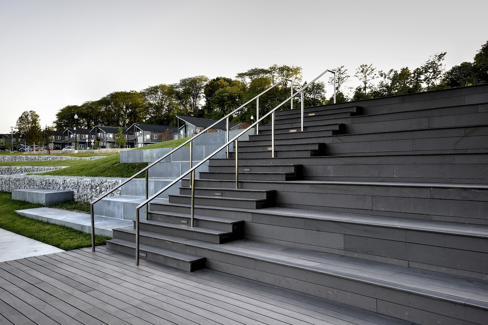 Post Mounted Stainless Steel Handrail with LED Pods