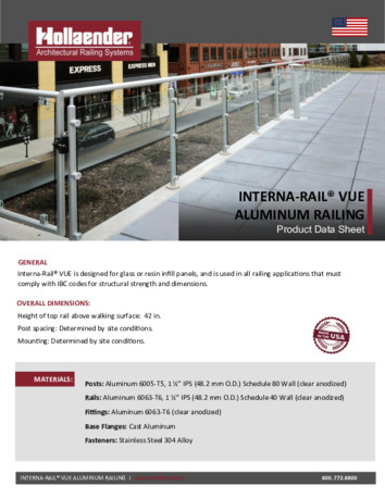 VUE™ Railing System Product Data