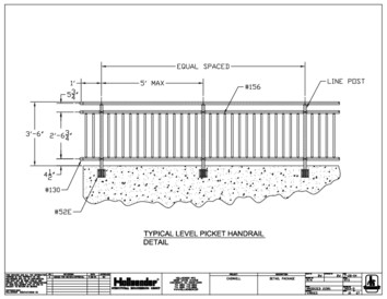 Interna-Rail® Picket Handrail, Level